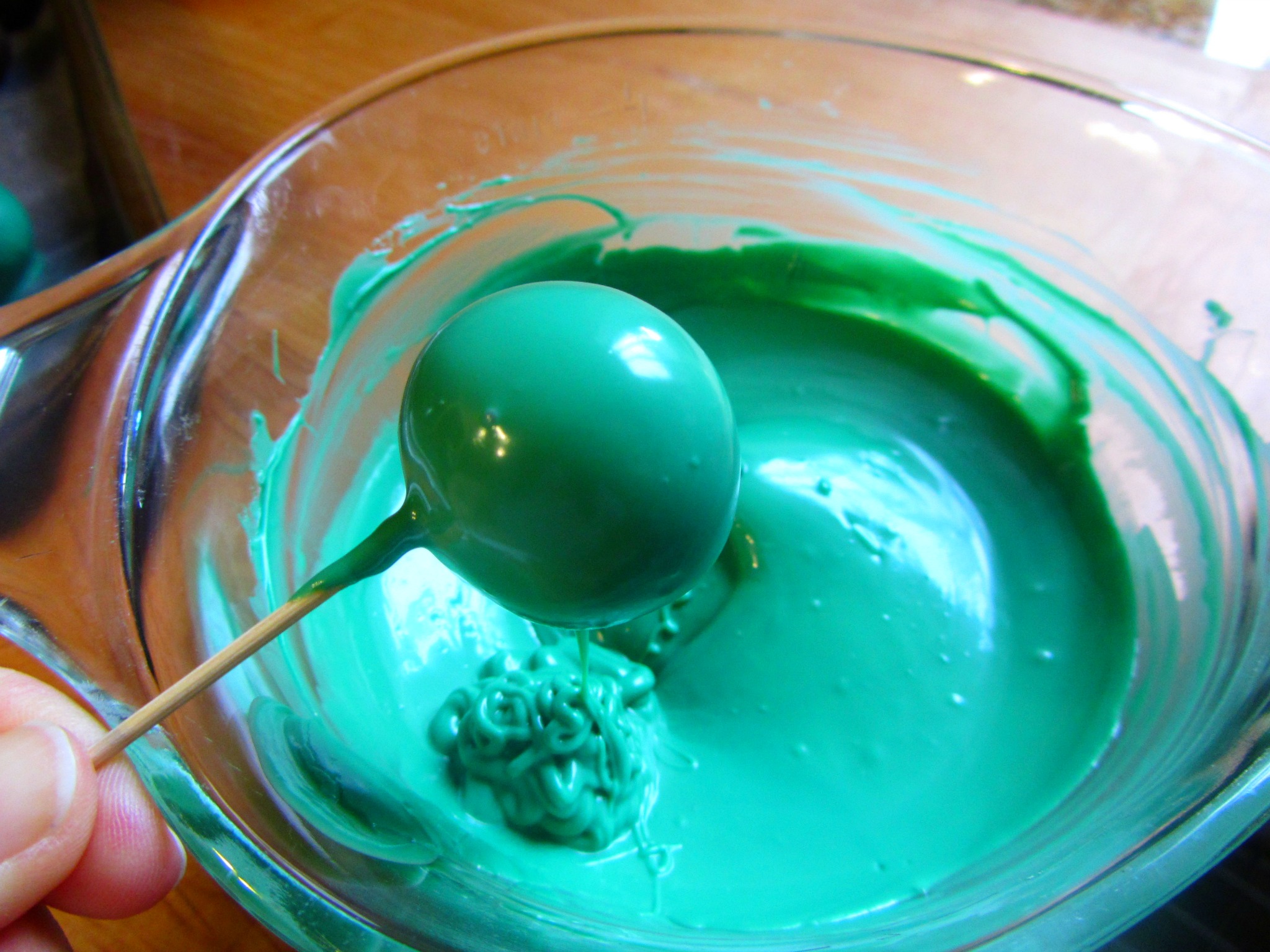 Swirling Girl Scout Thin Mint Cookie Balls in Candy